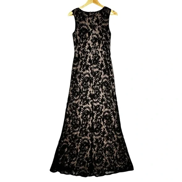 Adrianna Papell Women's Black Long Dress Wedding Guest Evening Gown size 4 - Picture 11 of 15